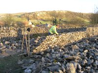 Building a new dry stone wall for the Pennine Way bridalway at Stainford.